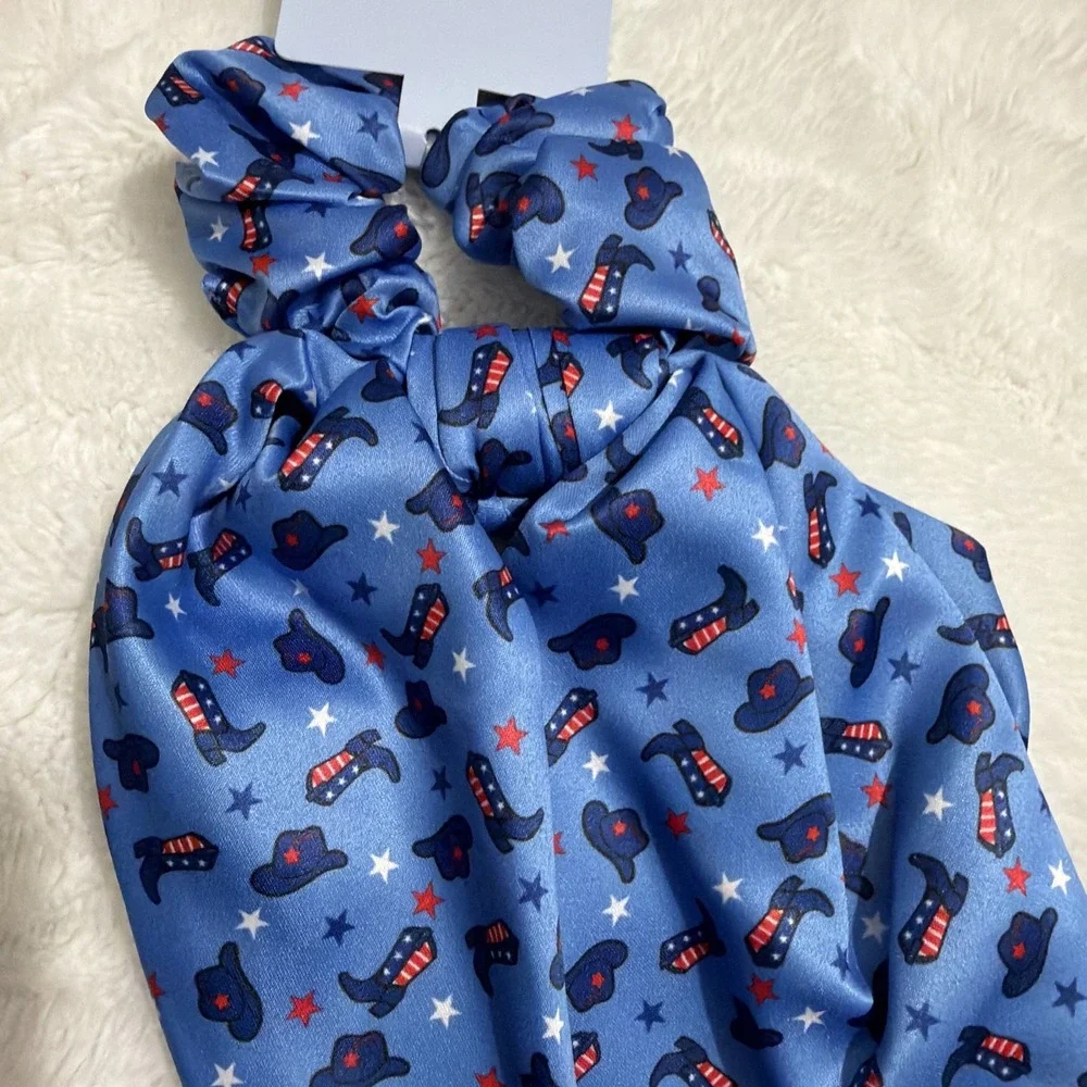 Oh My Stars Twister With Tails Hair Scrunchie, Cowboy Hat & Boots, NWT
